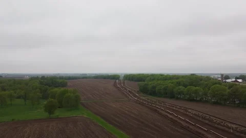 Drone Footage of Pipeline Construction Stock Footage 196173511