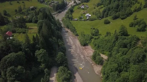 Drone footage of rafting Stock Footage 170844560