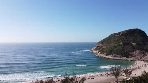 Drone Footage - Rio De Janeiro - Brazil - Beach - Ocean 05 Stock Footage