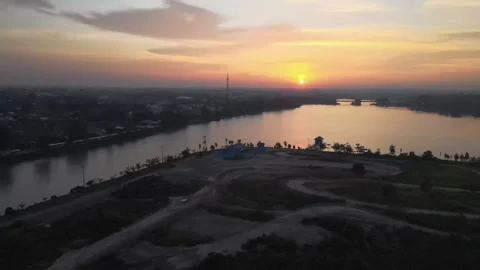 Drone footage on the river 스톡 동영상 170556180