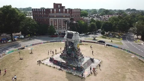 Drone Footage of Robert E. Lee Monument Stock Footage 134487570