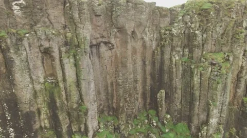 Drone Footage of Rocky Cliffs in Giant's Causeway Stock Footage