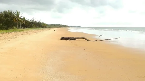 Drone footage of a sandy beach Stock Footage 103374979