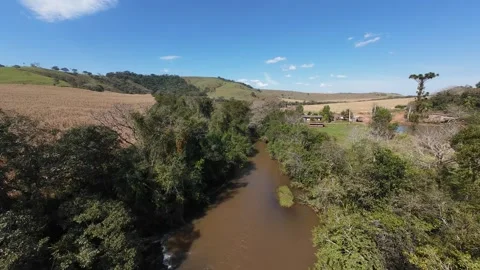 Drone Footage of a Scenic River Stock Footage 340895064
