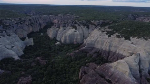 Drone Footage of Serra da Capivara National Park in Northeastern Brazil Stock Footage 336983362