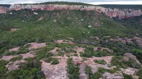 Drone Footage of Serra da Capivara National Park in Northeastern Brazil Stock Footage 336983738
