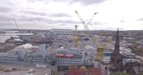 Drone Footage Ship Construction Vídeos de archivo 103945835