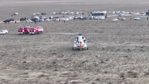 Drone footage shows plane crash site in | Stock Video | Pond5