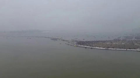 Drone footage shows scale of India's Kum... | Stock Video | Pond5