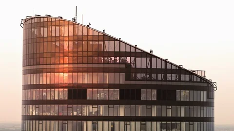 Drone footage of the skyscraper at sunset. Stock-Footage 108419680