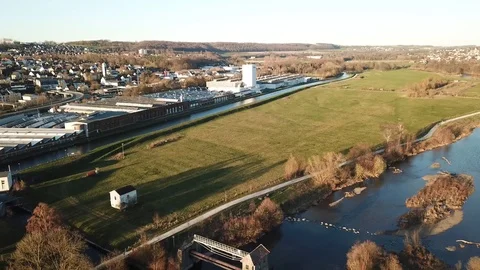 Drone Footage Small Dam Stock Footage 126944828