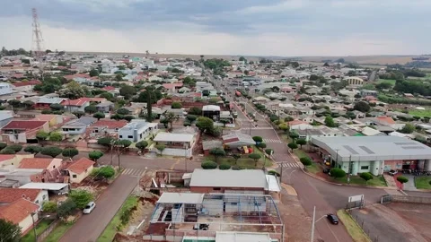 Drone Footage of a Small Interior Town with Traffic and Urban Layout Stock Footage 320438430