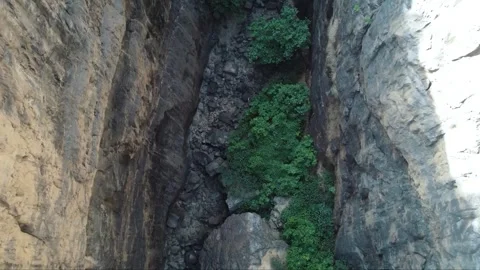 Drone Footage of Space Between Two Mountains – Inner Valley View Stock Footage 284710959