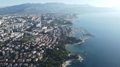 Drone footage Split Croatia coastal region Stock Footage 309121553