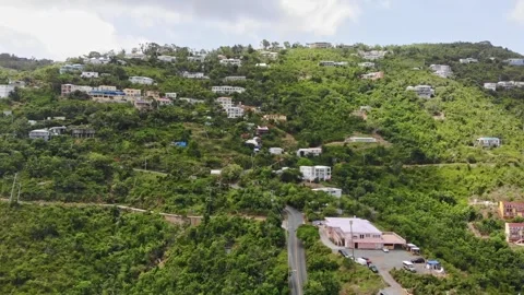 Drone footage of st. thomas u.s. virgin island in the caribbean Stock Footage 258773978