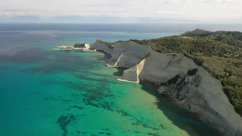 Drone Footage Summer Ocean Cliffs Peroulades, Logas, Corfu, Greece 3 스톡 동영상 230704819