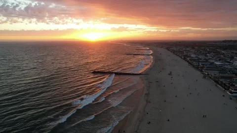 Drone footage of sunset Stock Footage 249008416