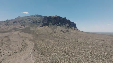 Drone footage of the superstition mountains panning located in arizona Stock Footage 341880485