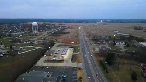 Drone footage of Tiny Town Road in Clarksville Tennessee Stock-Footage 145445344