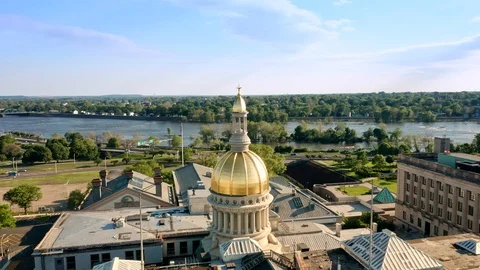 Drone footage of Trenton, New Jersey Stock Footage