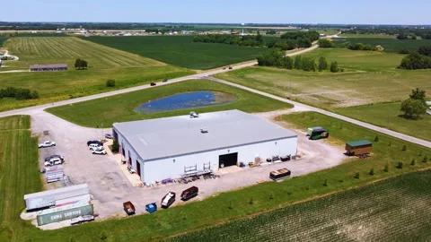 Drone Footage of Warehouse Stock Footage 200790557