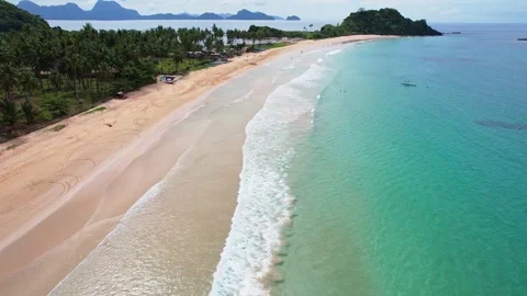 Drone Footage of waves as main subject in Philippines Stock Footage 245320867
