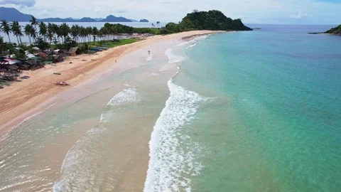 Drone Footage of waves as main subject in Philippines 스톡 동영상 245321412