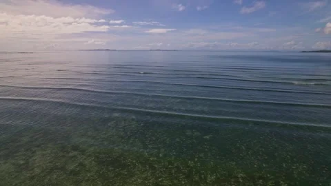 Drone Footage of waves as main subject in Philippines Stockbeeldmateriaal 245322170