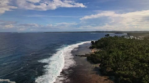 Drone Footage of waves as main subject in Philippines Stock Footage 245324093