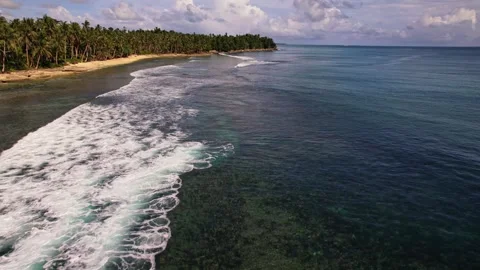 Drone Footage of waves as main subject in Philippines Stock Footage 245326789