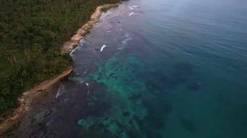 Drone Footage of waves as main subject in Philippines Stockbeeldmateriaal 245395159