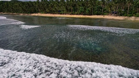Drone Footage of waves as main subject in Philippines Stock Footage 245413008