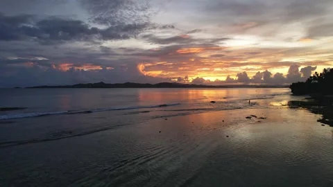 Drone Footage of waves as main subject in Philippines Stock Footage 245420674