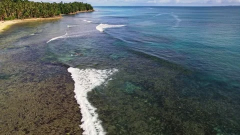 Drone Footage of waves as main subject in Philippines Stock-Footage 245421156