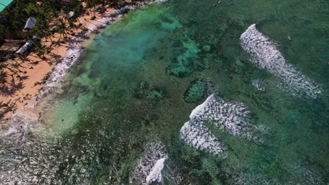 Drone Footage of waves as main subject in Philippines Stock Footage 245458617