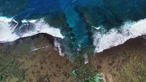 Drone Footage of waves as main subject in Philippines Stock Footage 245459085