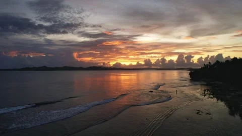 Drone Footage of waves as main subject in Philippines Vídeos de archivo 245459786
