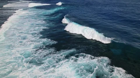 Drone Footage of waves as main subject in Philippines Stockbeeldmateriaal 245460309