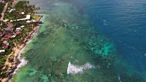Drone Footage of waves as main subject in Philippines Stock Footage 245460622