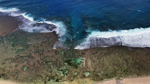 Drone Footage of waves as main subject in Philippines Stock Footage 245461330