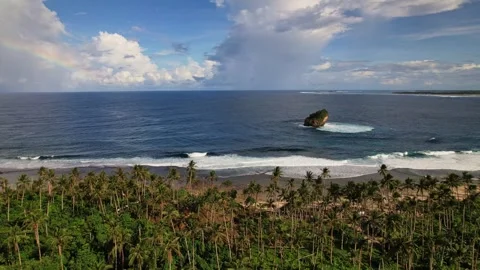 Drone Footage of waves as main subject in Philippines Vídeos de archivo 245461481