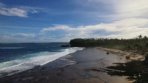 Drone Footage of waves as main subject in Philippines Vídeos de archivo 245479069