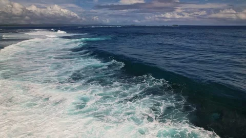 Drone Footage of waves as main subject in Philippines Stockbeeldmateriaal 245515615