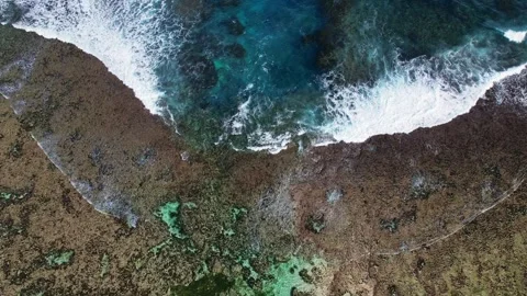 Drone Footage of waves as main subject in Philippines Stockbeeldmateriaal 245516001