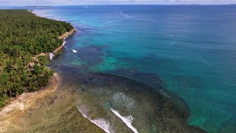 Drone Footage of waves as main subject in Philippines Stock Footage 245517706