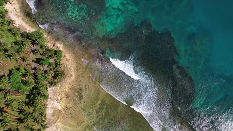 Drone Footage of waves as main subject in Philippines Stock Footage 245517900