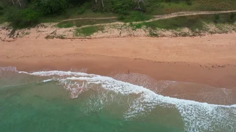 Drone Footage of waves as main subject in Philippines Stock Footage 245647445