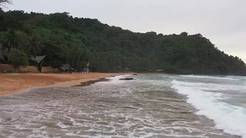 Drone Footage of waves as main subject in Philippines Stock Footage 245650378