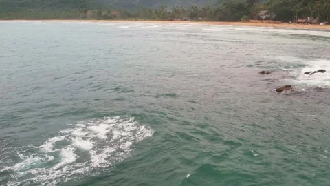 Drone Footage of waves as main subject in Philippines Stock Footage 245729581