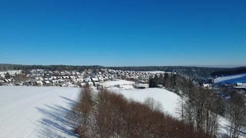 Drone footage of winter forest and open land Stock Footage 325207044